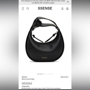 BRAND NEW NEOUS LACERTA BAG